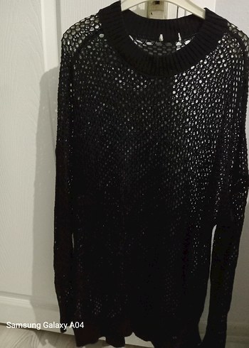 Siyah Örgü Kadın Kazak - Görsel 2