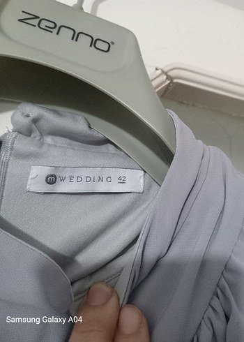 Gri Ruffle Detaylı Uzun Keten Elbise - Görsel 3