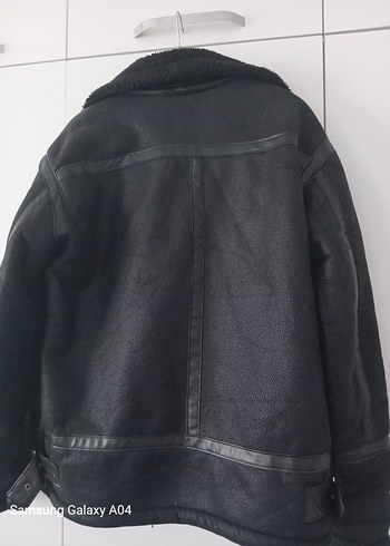 Kürklü Siyah Biker Deri Ceket - Görsel 5