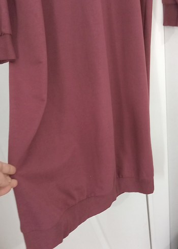 Bordo Uzun Kollu Salaş Kadın Tunik - Görsel 4