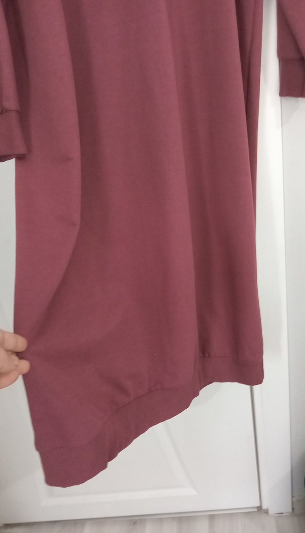 Bordo Uzun Kollu Salaş Kadın Tunik - Görsel 4