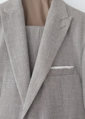 Bej Düğmeli Erkek Takımı elbise - Görsel 2