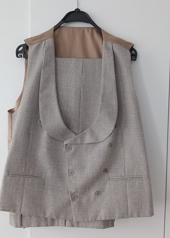 Bej Düğmeli Erkek Takımı elbise - Görsel 3