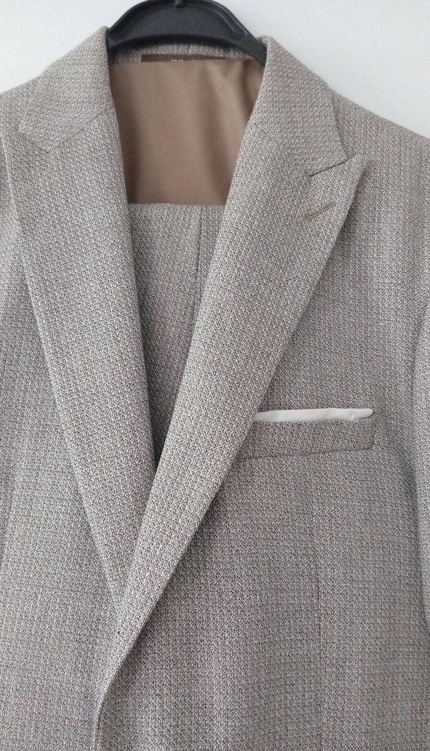 Bej Düğmeli Erkek Takımı elbise - Görsel 2