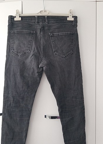 Düğmeli Gri Erkek Denim Pantolon - Görsel 3