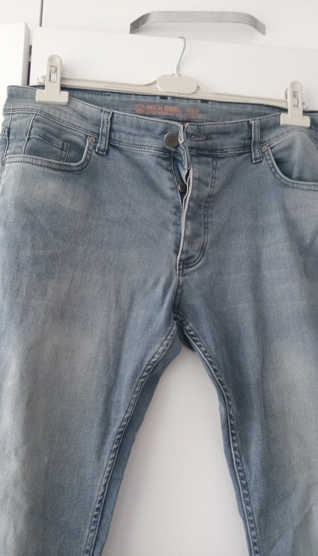 Gri Düğmeli Erkek Denim Jean - Görsel 2