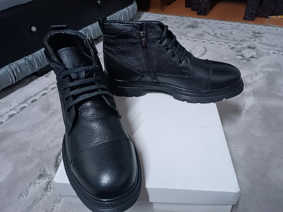 Siyah Erkek Deri Bot - Görsel 3