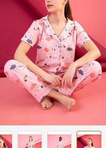 Pembe Pop Kültür Kadın Pijama Takımı - Görsel 2