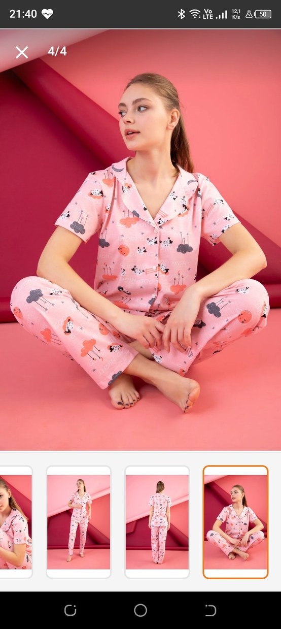 Pembe Pop Kültür Kadın Pijama Takımı - Görsel 2
