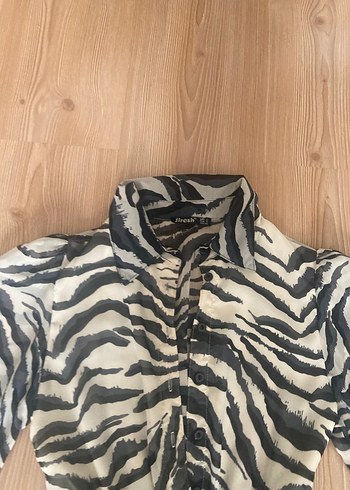 s Beden Zebra Desenli mini Elbise