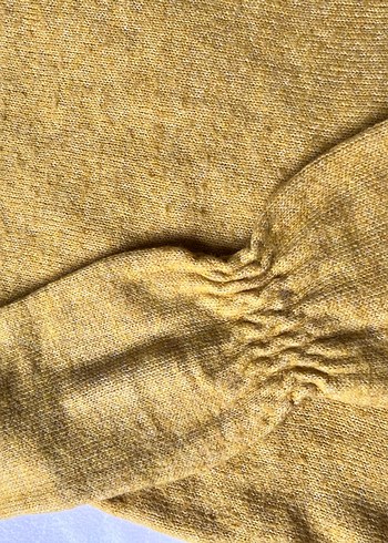 Sarı Bohem Örgü Kadın Kazak - Görsel 4