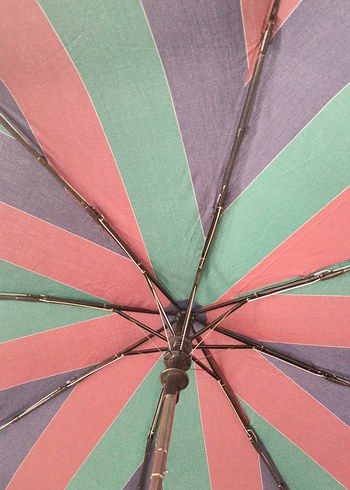 Çok Renkli Pileli Kadın Şemsiye - Görsel 4