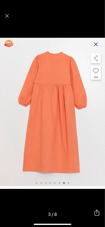 38 Beden turuncu Renk Lc waikiki elbise