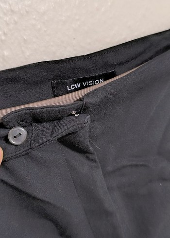 LC Waikiki Düğmeli Siyah Kadın Kumaş Pantolon