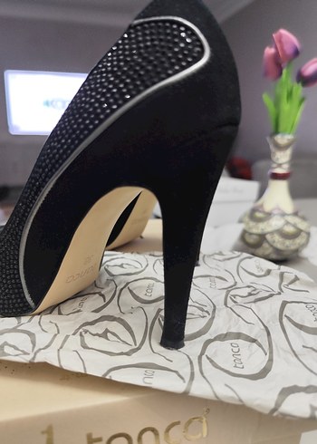 Kemal Tanca Siyah Süet Stiletto Klasik Kadın Ayakkabı - Görsel 3