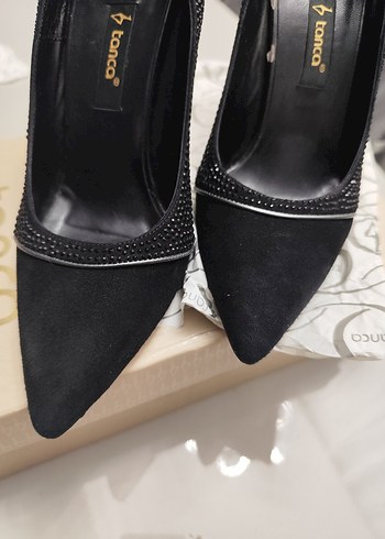 Kemal Tanca Siyah Süet Stiletto Klasik Kadın Ayakkabı - Görsel 6