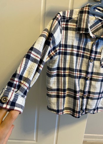 Erkek Çocuk Gri Ekose Uzun Kollu Gömlek - Görsel 3