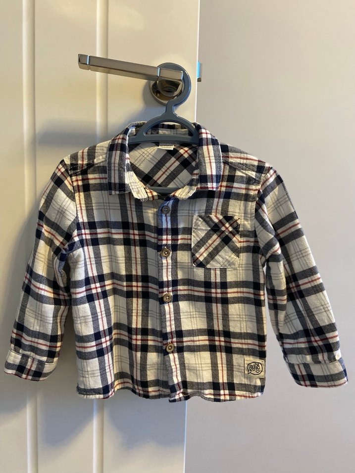 Erkek Çocuk Gri Ekose Uzun Kollu Gömlek - Görsel 2