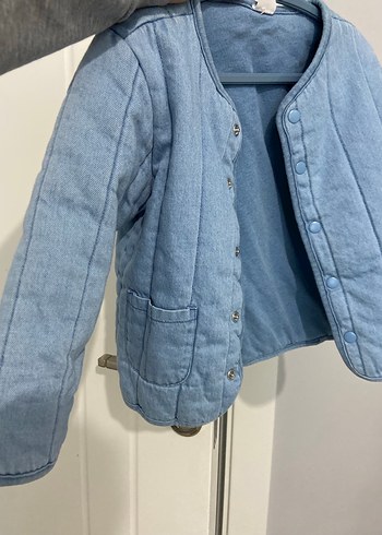 Mavi Düğmeli Kız Denim Ceket - Görsel 4