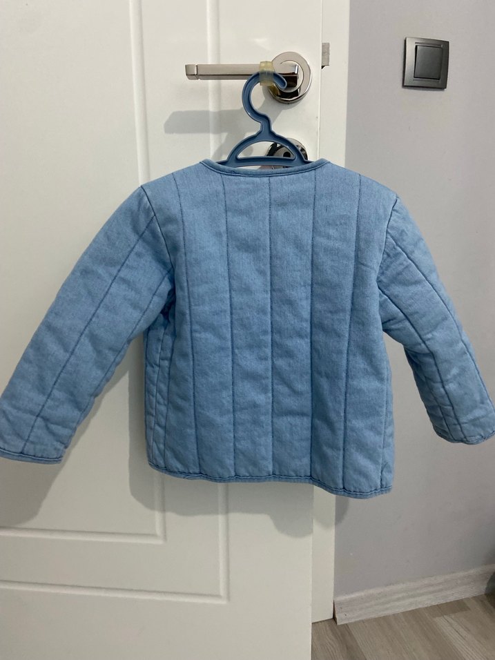 Mavi Düğmeli Kız Denim Ceket - Görsel 3