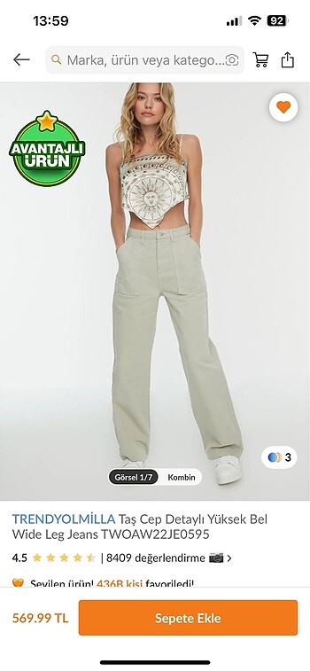 Wide leg jean