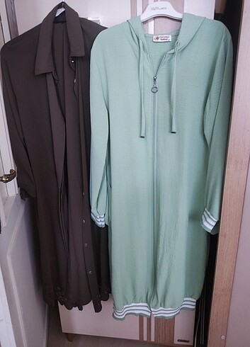 Mint yeşili önü fermuarlı tunik 