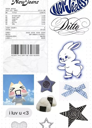 new jeans sticker seti