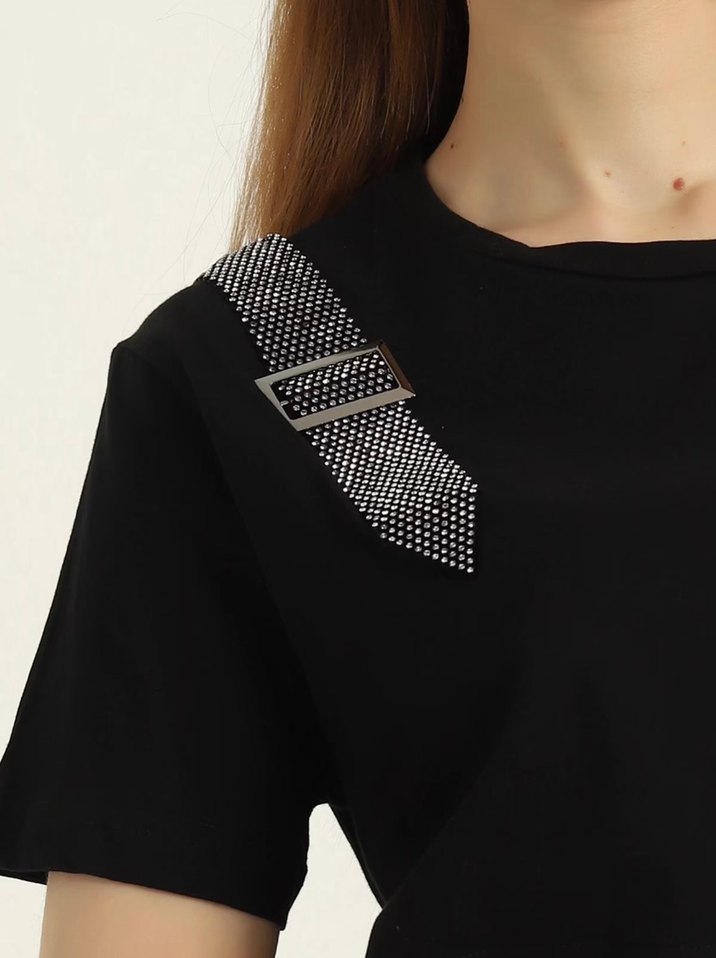 Siyah Kısa Kollu Tişört - Görsel 2