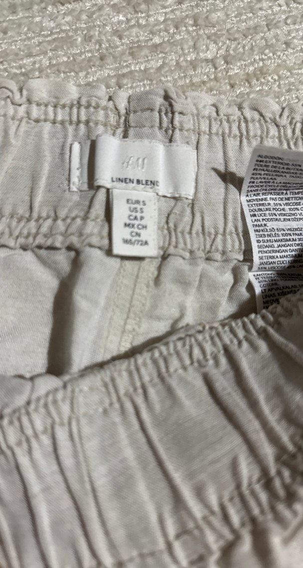 Gri Keten Kadın Mini Şort - Görsel 2