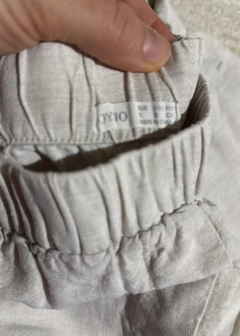 Gri Kadın Keten Rahat Kesim Pantolon - Görsel 2