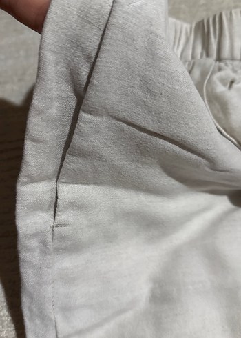 Gri Kadın Keten Rahat Kesim Pantolon - Görsel 3