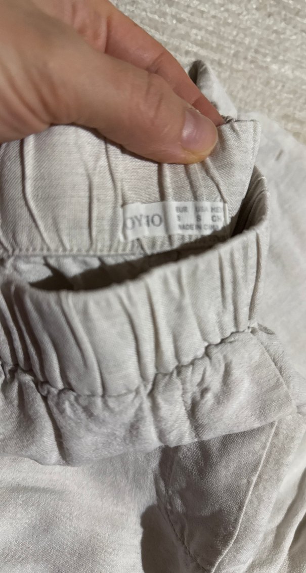 Gri Kadın Keten Rahat Kesim Pantolon - Görsel 2