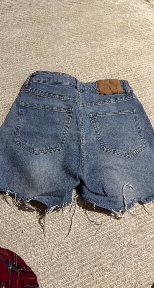 Kadın Mavi Denim Mini Şort - Görsel 3