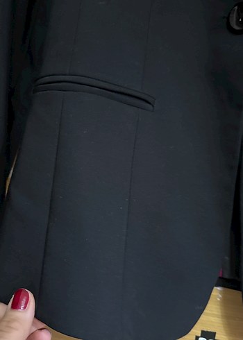 Siyah Düğmeli Kadın Blazer Ceket - Görsel 3