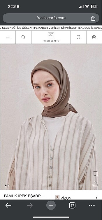Vakko Freshscarf pamuk ipek eşarp
