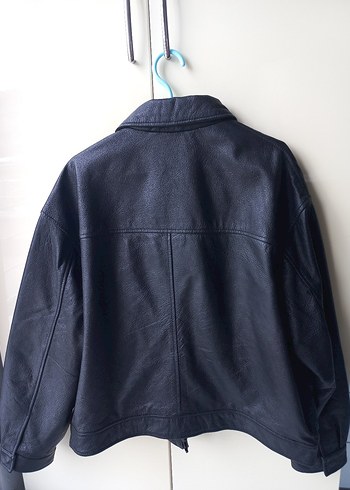 Pull and Bear Siyah Deri Erkek Ceket