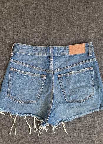 Bershka Düğmeli Mavi Kot Şort, Rahat Kesim