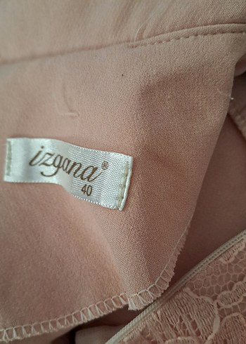 Dantel Detaylı Pembe Uzun Abiye Elbise - Görsel 4