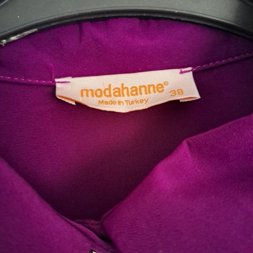 Düğmeli Mor Kadın Uzun Tunik - Görsel 4