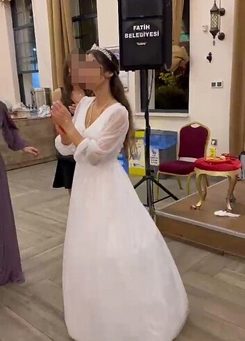 Diğer Simli Beyaz Abiye Nikah Kına Elbisesi