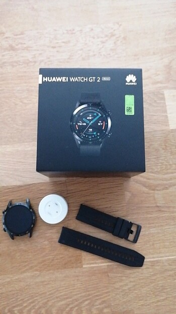 Huawei Watch Gt 2 46 mm Orjinal Şarj Aleti ve Siyah Kayış