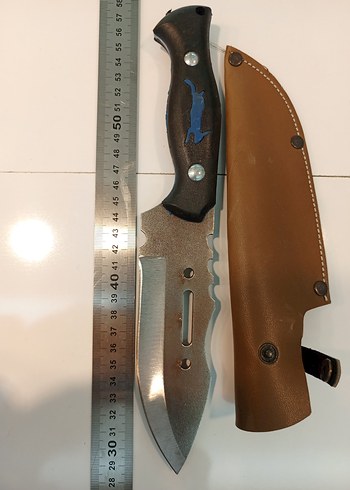 Kahverengi Deri Kılıflı Büyük Kamp Bıçağı - Görsel 3