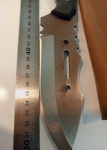 Kahverengi Deri Kılıflı Büyük Kamp Bıçağı - Görsel 4