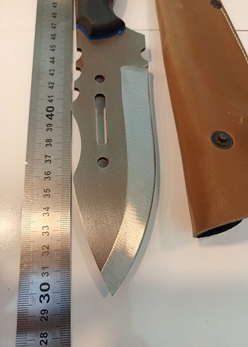 Kahverengi Deri Kılıflı Büyük Kamp Bıçağı - Görsel 5