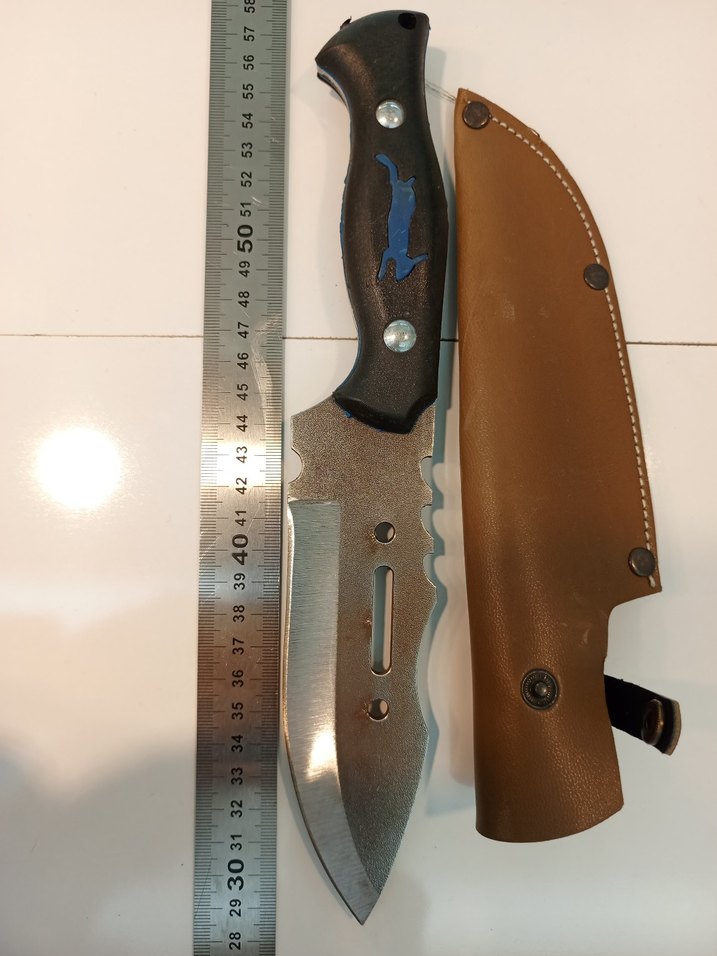 Kahverengi Deri Kılıflı Büyük Kamp Bıçağı - Görsel 3