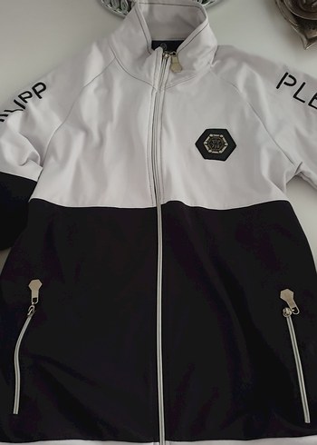 Philipp Plein Fermuarlı Beyaz-Siyah Erkek Eşofman Takımı