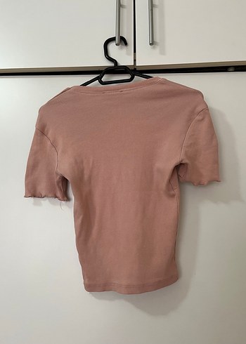 Diğer Pembe Kısa Kollu Fitted Kadın Tişört