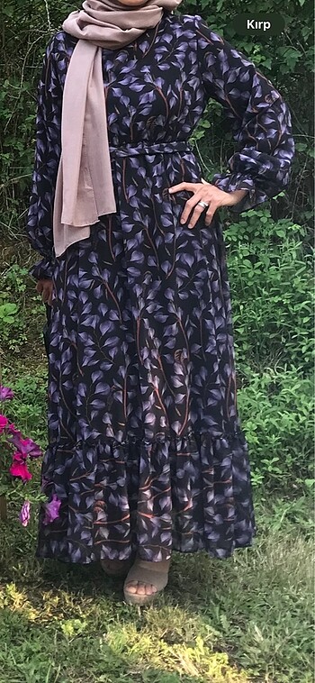 38 Beden mor Renk Sifon elbise