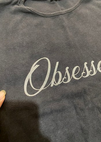 Gri Kısa Kollu Kadın Tişört Crop - Görsel 3