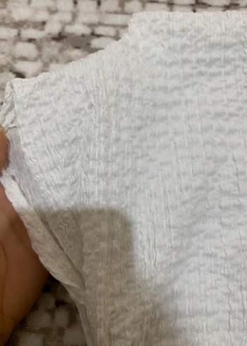 Beyaz Dokulu Kumaş Bluz Milla - Görsel 4